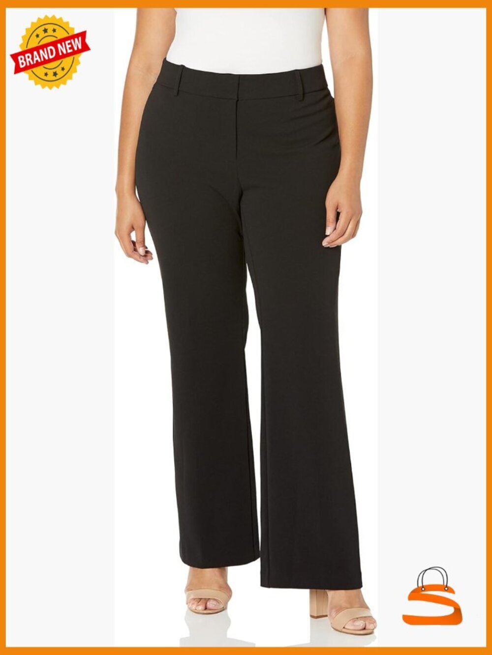 Plus Size Bootcut Dress Pants with Stretch Crepe 32.5" Inseam